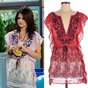 Free People Iris Flowers Caftan in Red Size 2